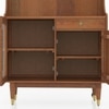 Klint Solid Wood Crockery cum Bar Cabinet in Amber Walnut Finish
