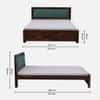 Dhunja Solid Sheesham Wood  King Size  Upholstered  Bed In Provincial Teak Finish