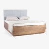 Toshi Solid Wood Queen Hydraulic Bed in Grey Colour
