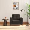 Verona Premium 1 Seater Fabric Sofa in Stone Grey Velvet Colour