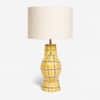 Amalfi Handicrafted Table Lamp in Yellow and blue checks Colour
