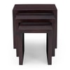 Hamilton Solid Wood Side Table Set of 3 in Mahogany Finish