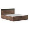 Aruba Engineered Wood Queen Size Hydraulic Storage Bed In Classic Walnut Finish