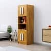 Hexa Red Crockery Unit Multipurpose Wooden Storage Cabinet in Giant Wood Colour