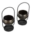 Textured Apple Planter Set Of 2 In Black And Gold Colour