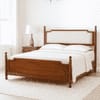 Camille Solid Wood Box Storage Queen Bed in Provincial Teak Finish with Grey Colour