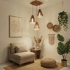 Flue Brown Solid Wood Cluster Hanging Light