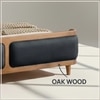 Valerio Duo-Panel Luxe King Size Bed in Chocolate Brown colour Velvet with Oak wood Frame