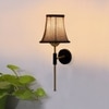Devansh Metal Wall Mounted Lamp With Beige Jute Shade