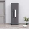 Hexa Red Wooden 2 Door Wardrobe with 4 Shelves in Slate Grey Colour