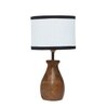 Devansh Multicolor Cotton Table Lamp With  Wood Natural Base (7X13 Inches)-8