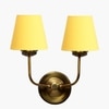 Devansh Metal Electric Wall Light in Gold Colour with White Shade Count of 2 Lights