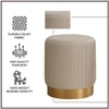 Snuggle Up Spot Velvet Pouf Stool in Beige Colour