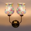 Devansh Metal Electric Wall Light in Gold Colour with Multicolor Shade Count of 2 Lights