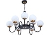 Eliante 9-Light White Mild Steel And Glass Chandelier, Modern Hanging Ceiling Light Fixture