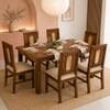 Globally Indian Sabine Solid Sheesham Wood 6 Seater Dining Table Set 6 Chairs Teal Blue