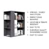 Hexa Engineered Wood Bookshelf Multipurpose Storage Rack in Slate Grey Colour