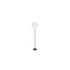 Azalea White Natural Fiber Floor Lamp with Black Iron Base