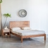 Bunka Solid Wood King Non Storage Bed in Brown Colour