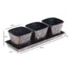 Metal Table Planters With Tray Set Of 4 In Copper And Black Colour