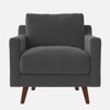 Reiti Velvet 1 Seater Sofa in Dark Grey Colour