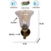 Devansh Metal Electric Wall Light in Gold Colour with Transparent Shade Count of 1 Light