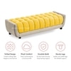 Resco  Velvet 2 Seater 4 Feet Ottoman Bench in Yellow & Cream  Color