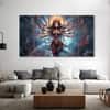 The Castle Decor Goddess Maa Kali Wall Painting Wooden Framed 27x48 Inch