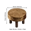 Maple Solid Wood Foot Stool in Green Sparkle Velvet Fabric