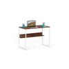 Corbyn Solo Engineered Wood Study, Laptop Table for Home or Office, WFH Desk with Additional Shelves Storage for Books and Décor Display for Adults Kids Students (Brown Maple & White Legs)