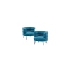 Clive Solid Wood Accent Chair in Blue Colour