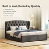Holmebrook Upholstered Storage Bed In Hydraulic in Queen Size Urban Grey Colour