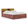 Jennings Solid Wood Queen Size Bed With Box Storage (Honey Finish)