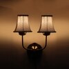 Devansh Dual Gold Metal  Wallmounted Lamp With Beige Jute  Shade