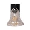 Devansh Solid Wood Electric Wall Light in Brown Colour with Transparent Shade Count of 1 Light