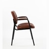 Kepler Brooks Embassy Leatherette Visitor Chair in Brown Colour