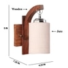 Devansh Solid Wood Electric Wall Light in Brown Colour with White Shade Count of 1 Light