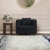 Windsor Premium 1 Seater Fabric Sofa in Deep blue velvet Colour