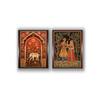 Folk Mughal Canvas Wall Prints Canvas Wall Prints Set of 2 Multicolor Matte