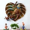 Desert Art Metal Handpainted Paan Leaf Ganesha Wall Hanging 18 x 18 Inch
