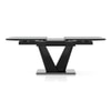 Caribu 6 To 8 Extendable Dining Table With 8 Doris Swivel Accent Chairs (Chair Colour- Blue, Finish- Black High Gloss)