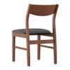 Augusta Solid Wood Dining Chair Set Of 2 In Dark Walnut Finish With Grey Fabric Colour