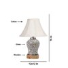 Devansh Off-White Cotton Shade Lamp With Wood & Mosaic Glass Base For Decoration/Office/Home/Gifting/Study For Decoration/Office/Home/Gifting/Study
