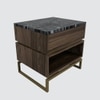 Huch Series Bedside Table with Stone Top and MS Powder Coated Gold Base