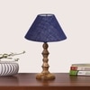 Devansh Blue Jute Table Lamp With Wood Natural Base (10X10X16) Inches)-37