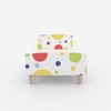 Minimalist Kids Single Bed in White and Multicolor