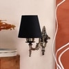 Devansh Metal Electric Wall Light in Antique Gold Colour with Black Shade Count of 1 Light