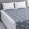 Grey And White Floral Cotton 400 Tcflat Super King Size Bedsheet With 2 Pillow Covers