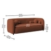 Zenol Boucle Fabric 2 Seater Sofa In Orange