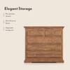 Tuscany Solid Wood Chest of 5 Drawers in Natural Teak Finish
